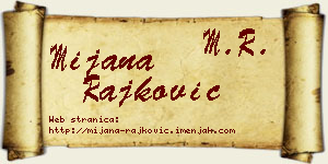 Mijana Rajković vizit kartica